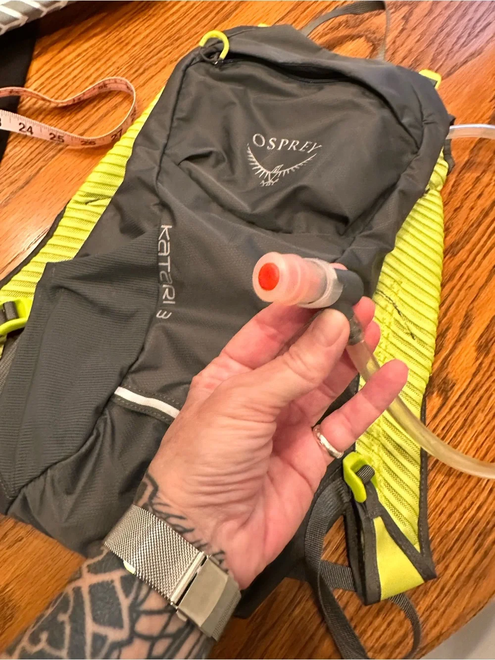 OSPREY Gray and Lime Katari 3 liters Hydration Pack